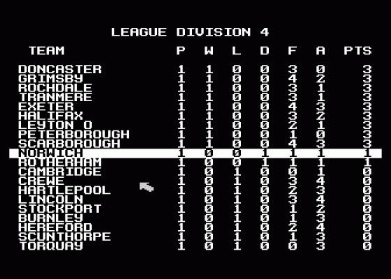 Kenny Dalglish Soccer Manager Screenshot 5 (Atari 400/800/600XL/800XL/130XE)