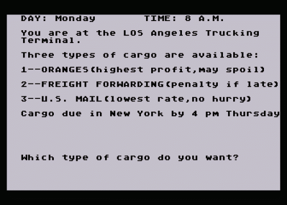 Trucker/Streets of the City Screenshot 5 (Atari 400/800/600XL/800XL/130XE)