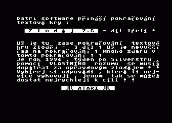 Zlodej Screenshot 6 (Atari 400/800/600XL/800XL/130XE)