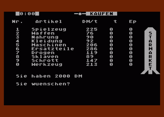 Starmarket Screenshot 5 (Atari 400/800/600XL/800XL/130XE)