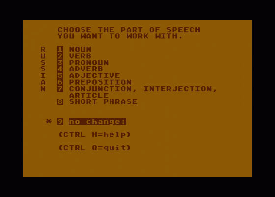 International Vocabulary Manager *Russian Program Disk* Screenshot 6 (Atari 400/800/600XL/800XL/130XE)