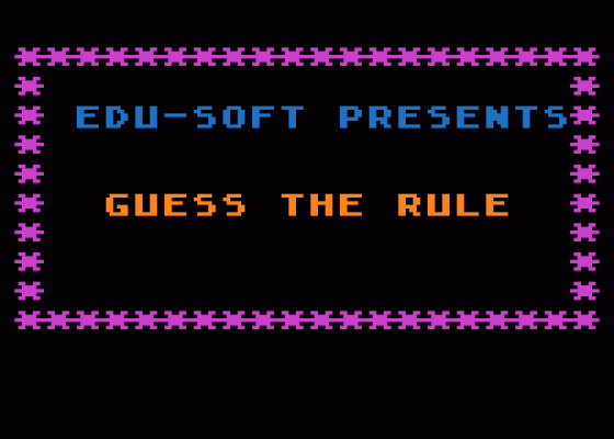 Plot/Guess the Rule Screenshot 5 (Atari 400/800/600XL/800XL/130XE)