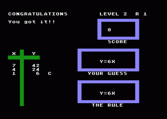 Plot/Guess the Rule Screenshot 8 (Atari 400/800/600XL/800XL/130XE)