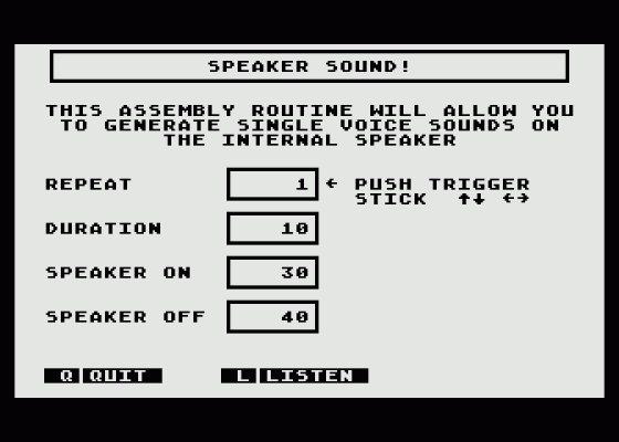 Tricky Tutorial No. 10 - Sound Effects Screenshot 7 (Atari 400/800/600XL/800XL/130XE)