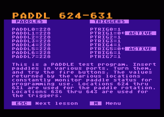 Tricky Tutorial No. 11 - Memory Map Tutorial Screenshot 5 (Atari 400/800/600XL/800XL/130XE)