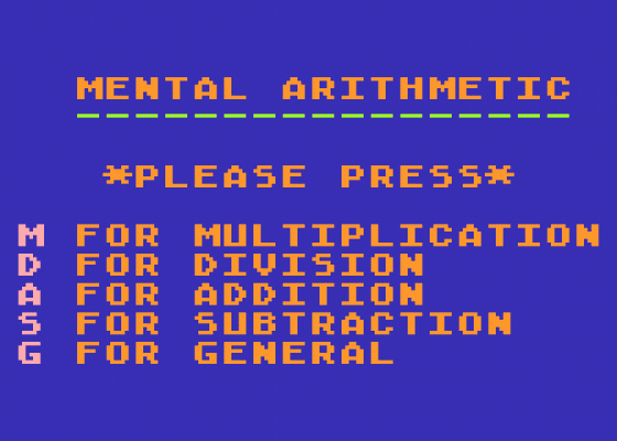 Marathon/Maths for Fun Screenshot 7 (Atari 400/800/600XL/800XL/130XE)