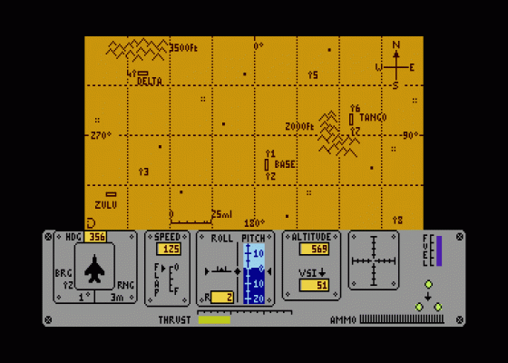 MRCA Mach 2 Combat Flight Simulator Screenshot 5 (Atari 400/800/600XL/800XL/130XE)