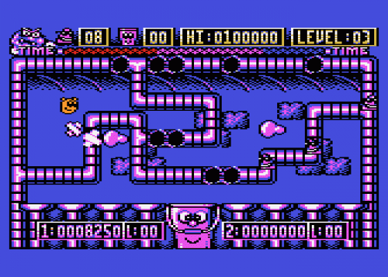 Tube Baddies Screenshot 5 (Atari 400/800/600XL/800XL/130XE)