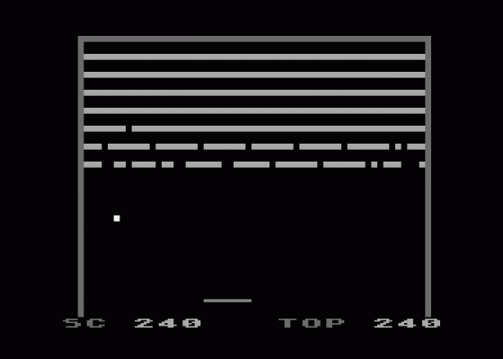 Casse Briques Screenshot 1 (Atari 400/800/600XL/800XL/130XE)