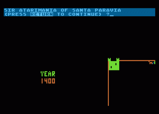 Santa Paravia and Fiumaccio Screenshot 5 (Atari 400/800/600XL/800XL/130XE)