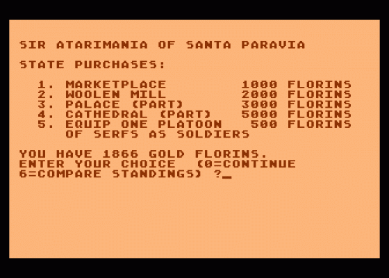 Santa Paravia and Fiumaccio Screenshot 6 (Atari 400/800/600XL/800XL/130XE)