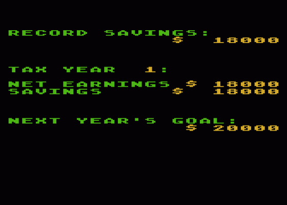 Tax Dodge Screenshot 5 (Atari 400/800/600XL/800XL/130XE)