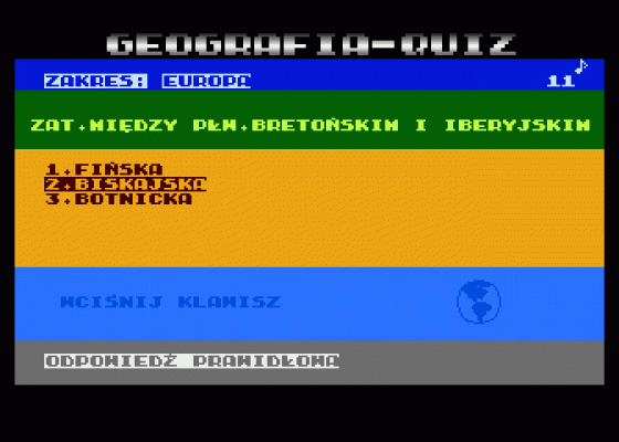 Geografia Swiata Screenshot 6 (Atari 400/800/600XL/800XL/130XE)