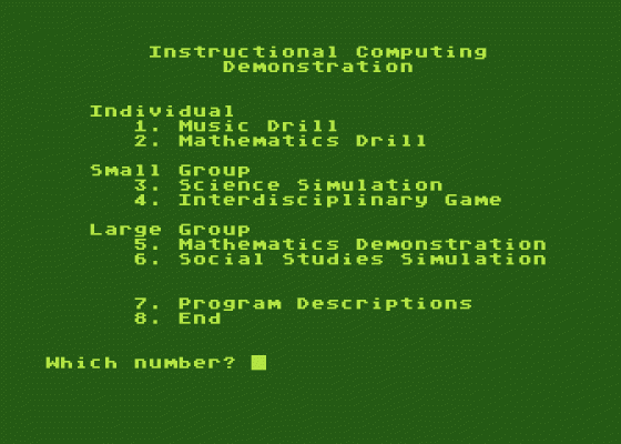 Instructional Computing Demonstration