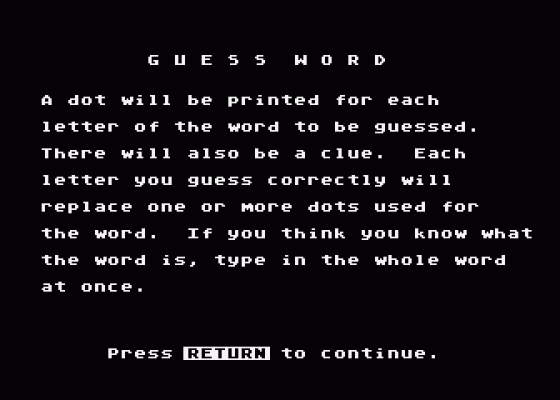Word Games Screenshot 16 (Atari 400/800/600XL/800XL/130XE)