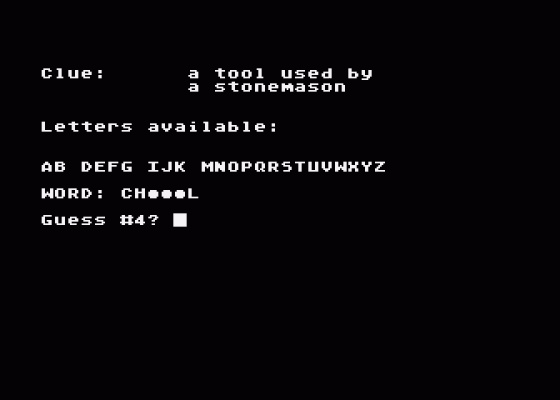 Word Games Screenshot 17 (Atari 400/800/600XL/800XL/130XE)