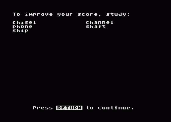 Word Games Screenshot 19 (Atari 400/800/600XL/800XL/130XE)