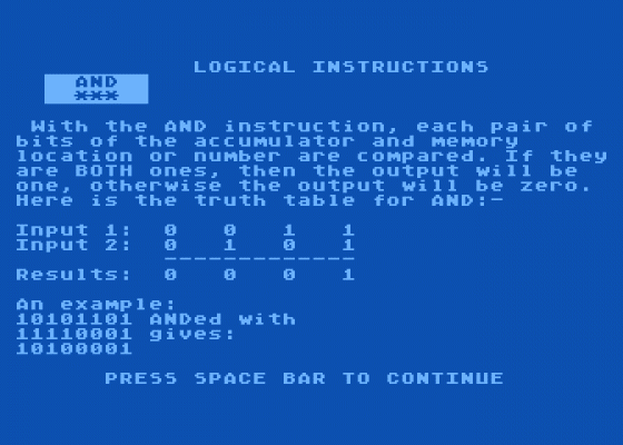 The Complete Machine Code Tutor Screenshot 5 (Atari 400/800/600XL/800XL/130XE)