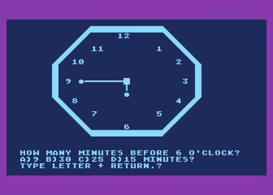 Telling Time Screenshot 7 (Atari 400/800/600XL/800XL/130XE)