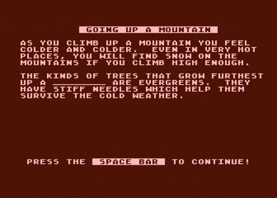 The Cloze Technique for Developing Comprehension Screenshot 7 (Atari 400/800/600XL/800XL/130XE)