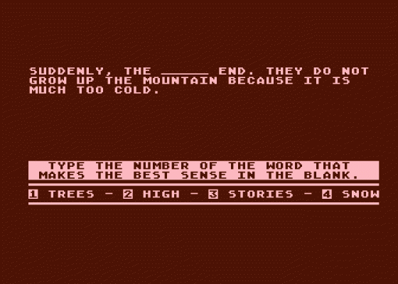 The Cloze Technique for Developing Comprehension Screenshot 8 (Atari 400/800/600XL/800XL/130XE)