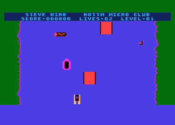 Water Ski School Screenshot 1 (Atari 400/800/600XL/800XL/130XE)