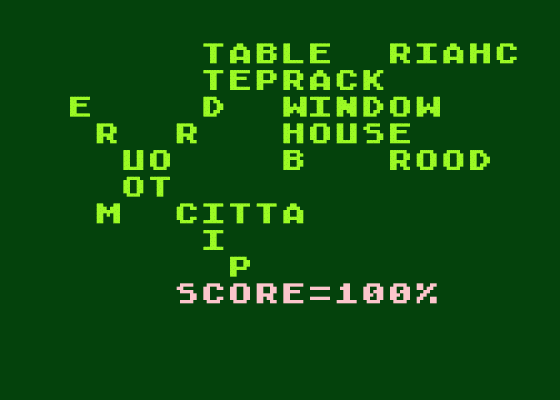 Word Search: Geography Screenshot 6 (Atari 400/800/600XL/800XL/130XE)