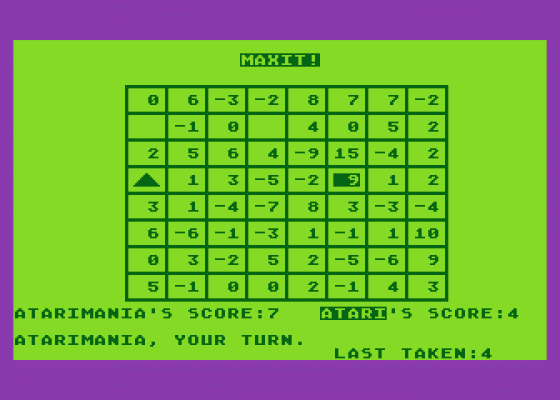 MaxIt Screenshot 1 (Atari 400/800/600XL/800XL/130XE)