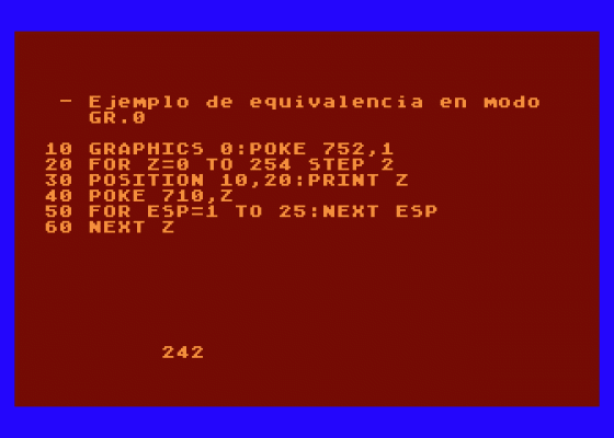 Línea Educacional: Curso Atari BASIC Screenshot 7 (Atari 400/800/600XL/800XL/130XE)