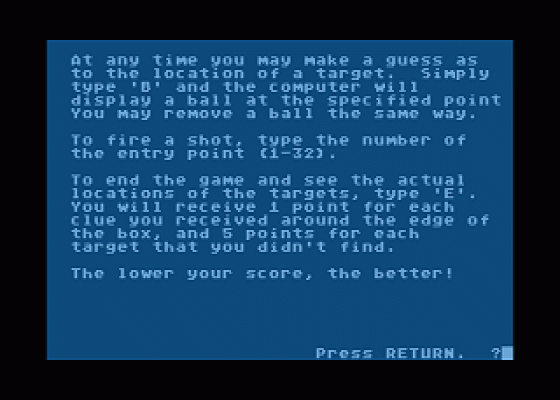 Ricochet Screenshot 7 (Atari 400/800/600XL/800XL/130XE)