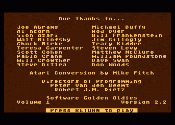 Golden Oldies - Volume 1 Screenshot 15 (Atari 400/800/600XL/800XL/130XE)