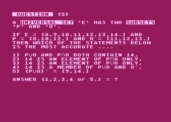 Maths 'O' Level - Year 3 Screenshot 6 (Atari 400/800/600XL/800XL/130XE)