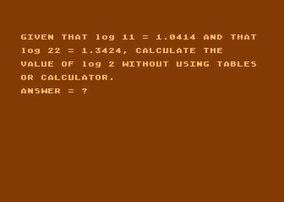 Maths 'O' Level - Year 5 - Revision Screenshot 5 (Atari 400/800/600XL/800XL/130XE)