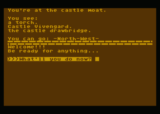 Adventure At Castle Vivengard Screenshot 1 (Atari 400/800/600XL/800XL/130XE)