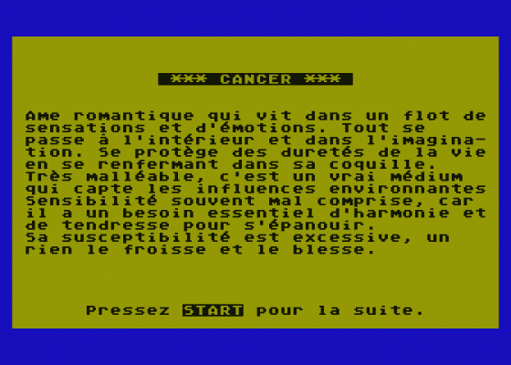 Madame Soleil Screenshot 7 (Atari 400/800/600XL/800XL/130XE)