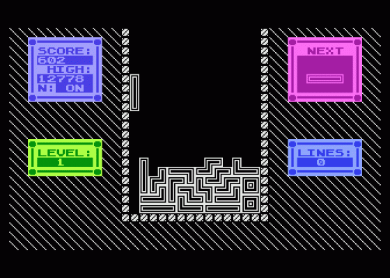 Tetrix Screenshot 1 (Atari 400/800/600XL/800XL/130XE)