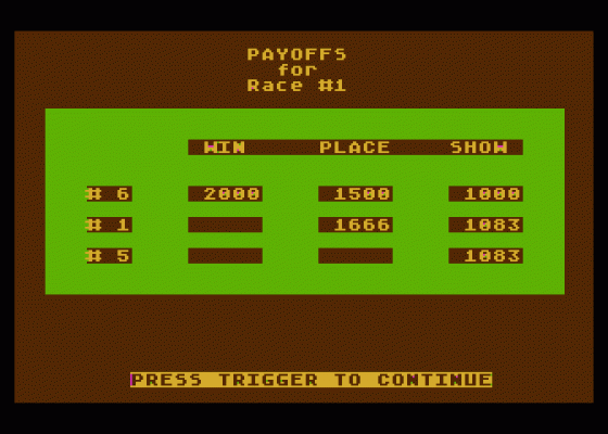 Derby Downs Screenshot 5 (Atari 400/800/600XL/800XL/130XE)