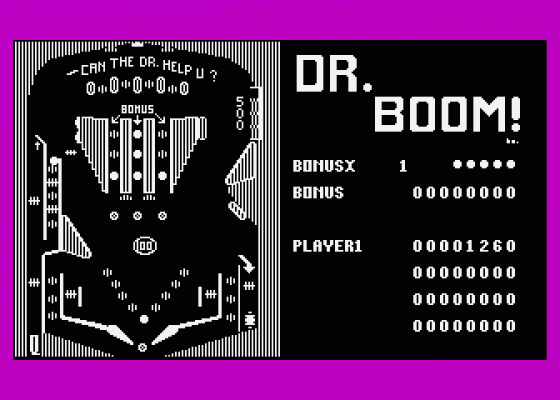 Dr. Boom! Screenshot 1 (Atari 400/800/600XL/800XL/130XE)