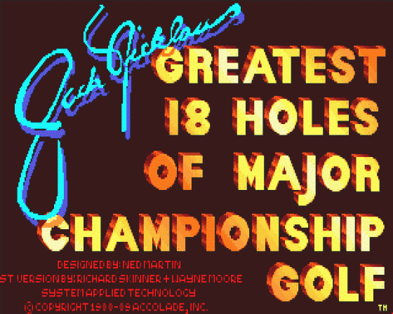 Jack Nicklaus Presents The Major Championship Courses Of 1989 Data Disk