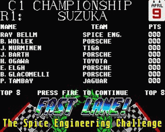 Fast Lane!: The Spice Engineering Challenge Screenshot 6 (Atari ST)