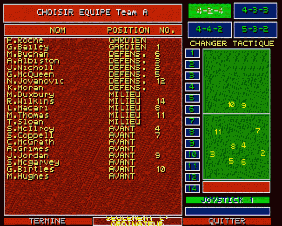 Kick Off II: Final Whistle Data Disk v2.1f Screenshot 5 (Atari ST)