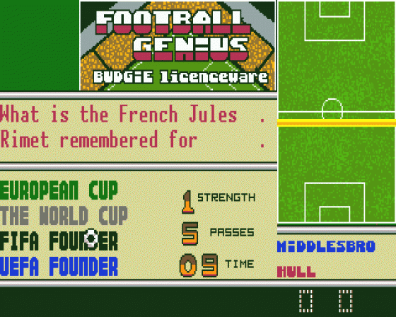 Football Genius Screenshot 5 (Atari ST)