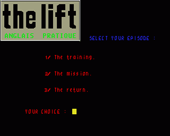 The Lift: Jeu Aventure Educatif