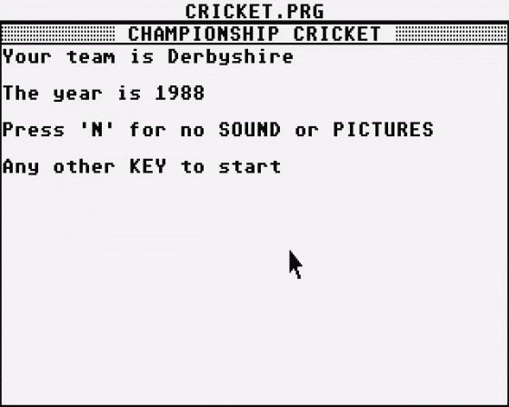 Championship Cricket Screenshot 7 (Atari ST)