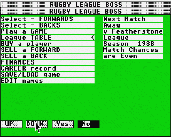 Rugby League Boss Screenshot 8 (Atari ST)