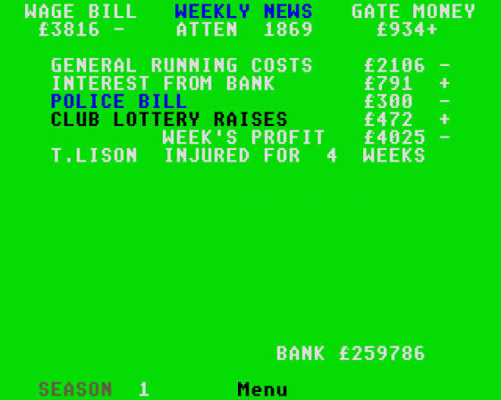 Football Director Screenshot 11 (Atari ST)