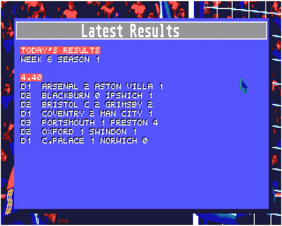 Championship Manager 1.07 Screenshot 5 (Atari ST)