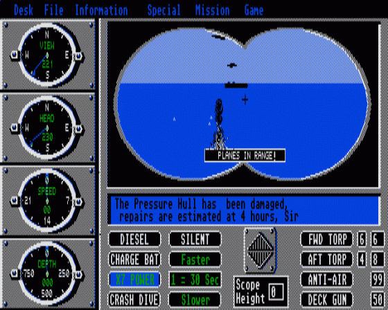 Sub Battle Simulator Screenshot 8 (Atari ST)