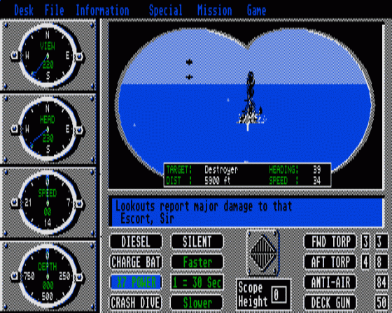 Sub Battle Simulator Screenshot 9 (Atari ST)