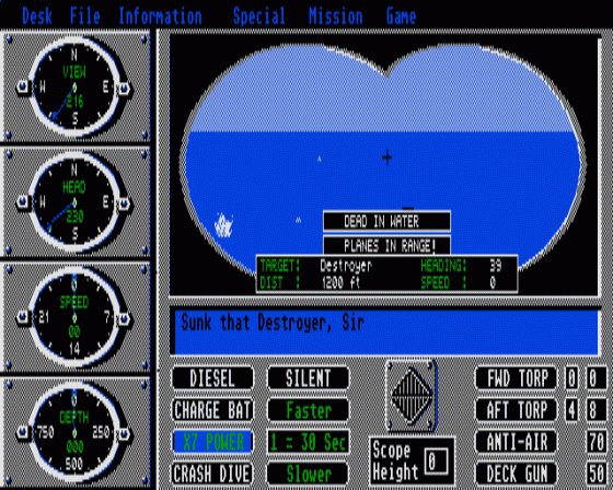 Sub Battle Simulator Screenshot 11 (Atari ST)